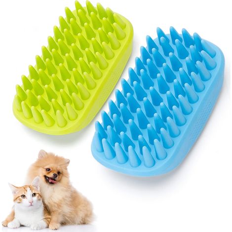 Deux brosses de toilettage pour animaux, convenant aux chiens, chats et autres animaux de compagnie. (1/5)