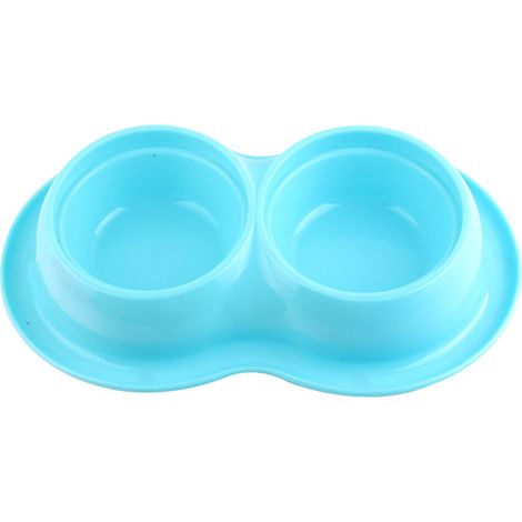 1 Gamelle double, Acier inoxydable, Résine polypropylène, Base silicone, Anti-dérapant, Chien Chat (1/5)
