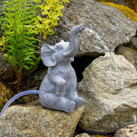 esotec Solar Wasserspeier Set sitzender Elefant LUMI Wasserspiel + Pumpe 101675 (1/5)