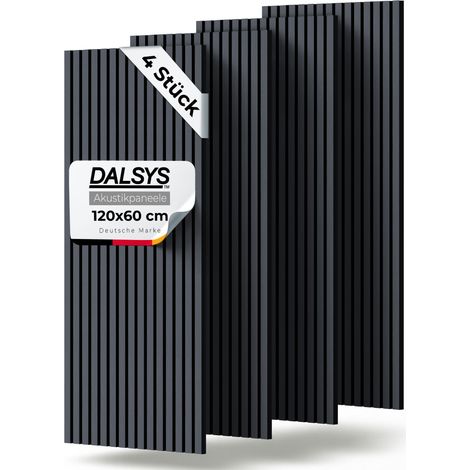 Dalsys Akustikpaneel - 120x60cm. 4 Stück Eiche Schwarz (1/5)