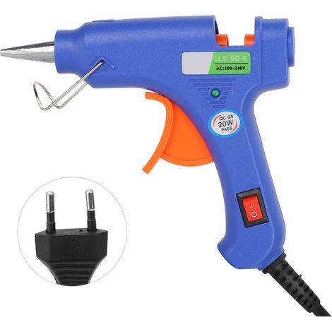 Pistolet à colle thermofusible 20 W pour bricolage, universel, à chauffage électrique, équipement professionnel, prise 110-240 V.