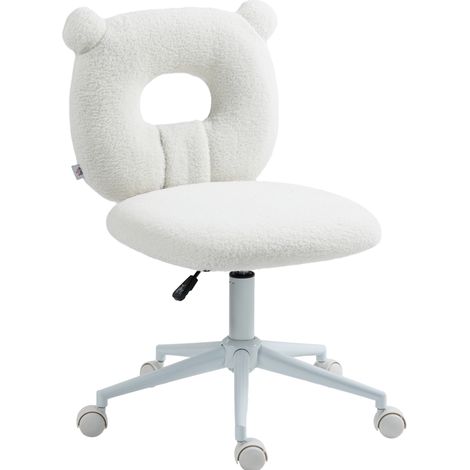 Silla de escritorio infantil giratoria regulable en altura de poliéster blanco MODENUIT (1/5)