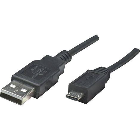 Manhattan Câble USB USB 2.0 USB-A mâle, USB-Micro-B mâle 1.80 m noir certifié UL 307178-CG (1/5)