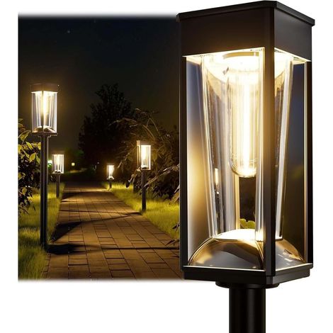 Lampe jardin solaire 10 lumière carrée tungstène résistante intempéries (1/5)
