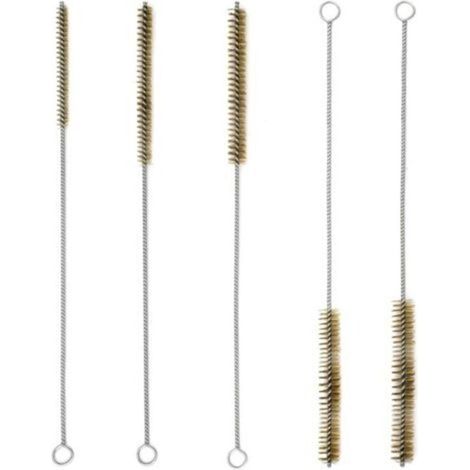 Lot de 5 brosses métalliques rondes en laiton - Brosse métallique en laiton - Brosse en acier - Brosse de nettoyage pour trous de tuyauterie - 6/8/10/12/15 mm (1/5)