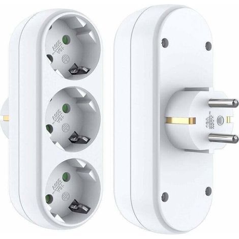 Adaptateur de prise Prise multiple Sans câble Prise murale Blanc Blanc Adaptateur de charge Chargeur USB pour appareil photo (1/4)