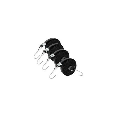Lot de 4 Tendeurs Elastique avec Crochets Noir Tendeur Élastique de Fixation avec Sandow Robuste pour Bagages Bache Piscine Velo Remorque (1/5)