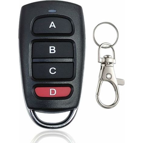 Télécommande Portail - 1 Pièce - 433,92 MHz - 4 Touches - Duplicateur Code Fixe - Pour Portail et Porte de Garage - Dimensions 35 x 15 x 66 mm (1/4)
