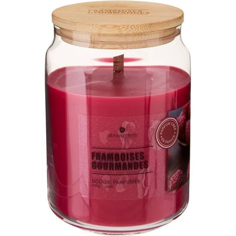 Bougie Parfumée en Verre "Vicky" 435g Framboises Gourmandes