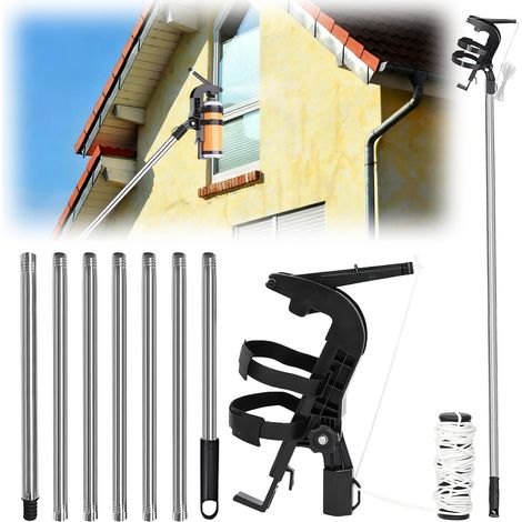 Spray Can Extension Adapter, Wasp Spray Extension Poles Adapter with Spray Can Holder and 2.8 m Telescopic Rod, Adjustable Angle Spray Rod for Wasp Foam/Wasp Power Spray (1/5)