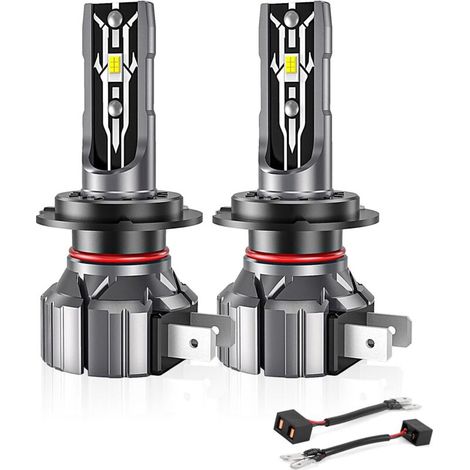 2 PiècesH7 LED Phare Blanc 6000K Ampoule de Voiture Feux de Croisement/Faisceau de Route pour Voitures et Motos (1/4)