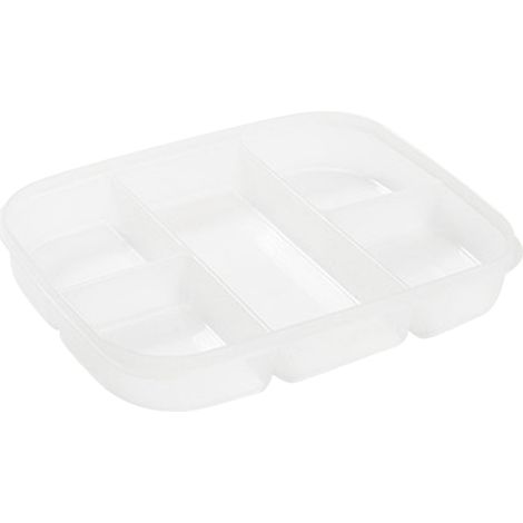 Boîte De Rangement Alimentaire - 6 Compartiments - Polypropylène PP5 Transparent - Hermetic Pour Réfrigérateur Et Congélateur - 24 x 19 x 4 cm - 1 Pièce (1/5)