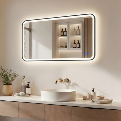 Artforma LED Badspiegel rechteckig 120x60 cm Dual LED Touch Heizmatte dimmbar (1/5)