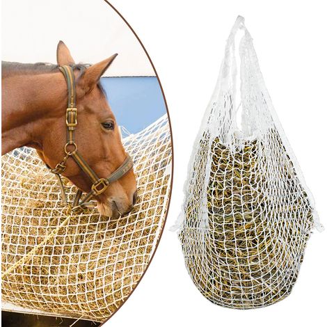 2x Heunetz Extrem reißfest Futternetz 3 X 3 CM engmaschig Professional Heunetztasche 120 x 90cm