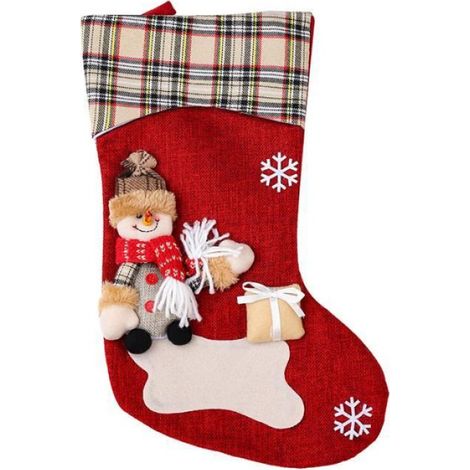 Chaussette de Noël Rouge 44x25cm avec Boucle de suspension, Linge de maison pour Décoration intérieure de Noël (1/4)