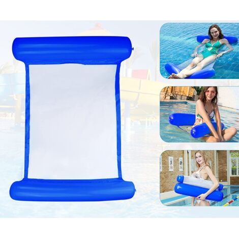 Multi Usage Flottantes Hamac,Sinwind Flotteur Gonflable Piscine 4 -en-1Flottant de inclinable Flotteur Hamac Hamac d'eau Multi-Usage Pliable Flottantes Hamac Portable Flotteur Ultraléger (Bleu Saphir)