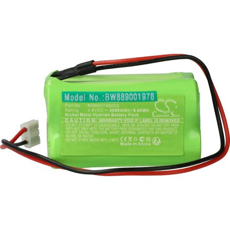 vhbw Batería compatible con ABM SCKBU013(SC), LM/D013(SC), KWD(W), KLU013(SC) vía de evacuación (2000 mAh, 4,8 V, NiMH)