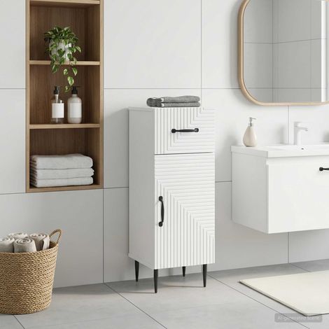 vidaXL Mobiletto da Bagno HAARLEM Bianco 30 x 31 x 80 cm