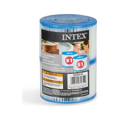 Intex – Lot de 2 cartouches de filtration S1 pour Pure Spa – Fibre Dacron – Finesse de filtration 15-20 microns – Dimensions ø 10,8 cm x H 15,2 cm