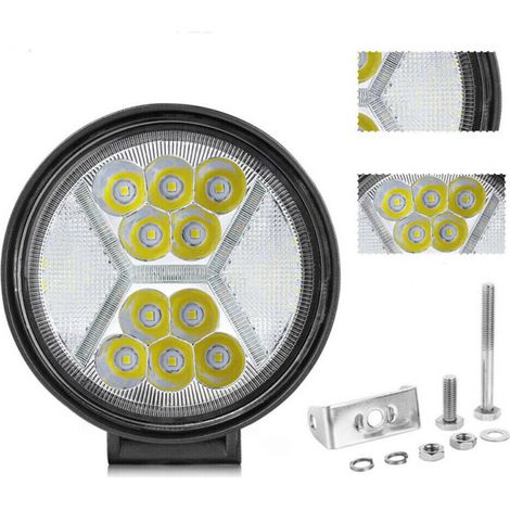 Projecteur de travail LED rond de 4 pouces pour voitures et véhicules tout-terrain, 132 W/45 W/117 W. (1/5)