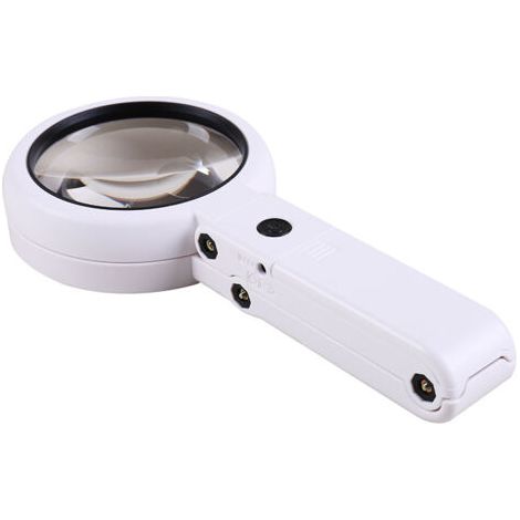 Loupe Eclairante, Loupe à Main sur Pied 10X 30x avec lumière 18 LED, Lampe Loupe à intensité Variable (1/5)