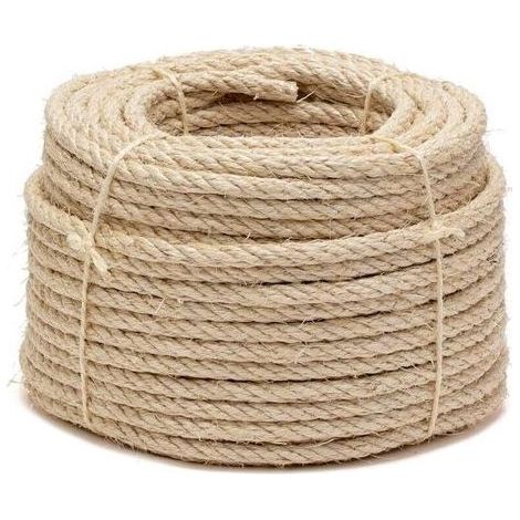 Corde de Sisal Naturel 8mm Remplacement Cordage Ancien Accessoire Idal pour remplacer Poteaux de l\\'arbre Chat, Balles Jouets en Sisal Inclus (20m, Blanc) (1/5)