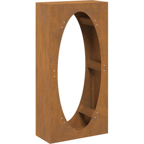 vidaXL Rastrelliera per Legna da Ardere 50x23x100 cm in Acciaio Corten (1/5)