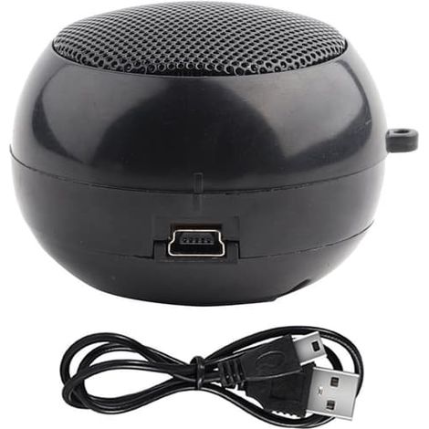 Mini haut-parleur portable 3,5 mm avec batterie intégrée - Noir pour téléphone portable, MP3 et PC (1/5)