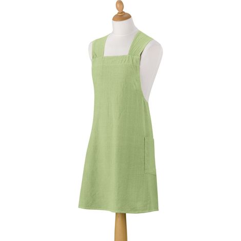 Tablier de cuisine style japonais en coton recyclé coloris Amande 78 x 100 cm - PANGIVO