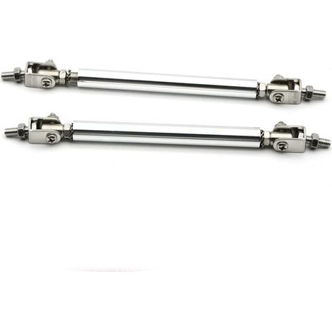 Lot de 2 barres de support universelles réglables pour pare-chocs avant/arrière, Tringle fixe télescopique, 100mm - Argent (1/5)