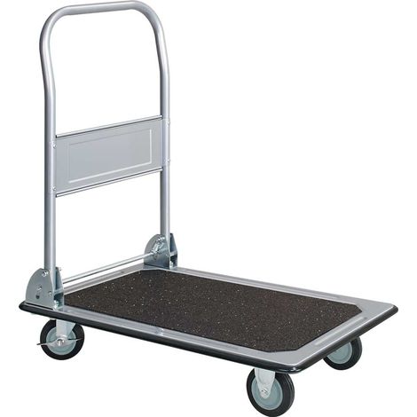 BRB Chariot de transport avec arceau rabattable et roues en caoutchouc noir (910 x 610 x 840, max. 300 kg) (1/3)