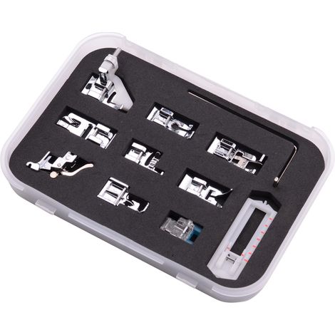 Sewing Machine Presser Feet Set 11PCS 505A Professional Sewing Crafting Presser Foot Sewing Machine Parts & Accessories Blind Stitch Darning Presser Feet Kit (1/5)