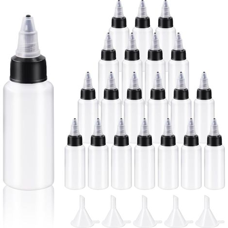 25 fons distribution LDPE 30 ml Boston + kit entonnoir + bouchon torsadé, pour échantillons ou liquides (1/5)