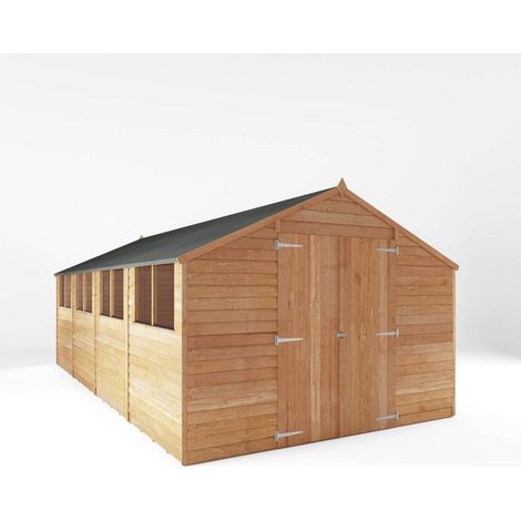 20 x 10 Feet Overlap Apex Workshop - Timber - L591.1 x W309.7 x H225.4 cm - Brown