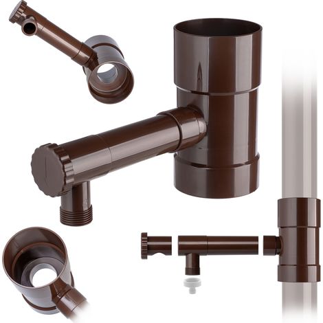 KADAX Regensammler/-fänger mit 90mm Ventil - braun IBCLZ1-090-BR K10755