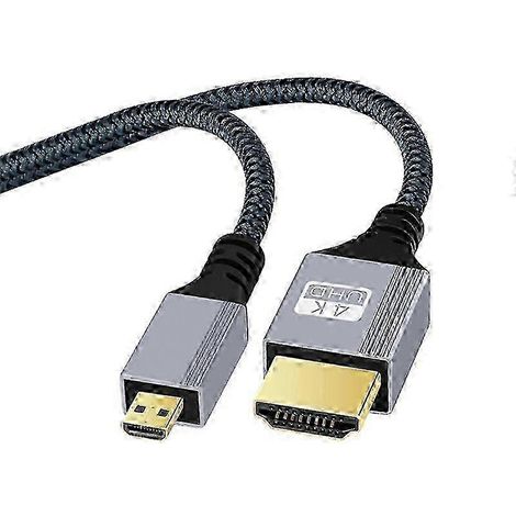 Câble HDMI vers micro HDMI 4K 120 Hz 5 m - connecteurs plaqués or (1/5)