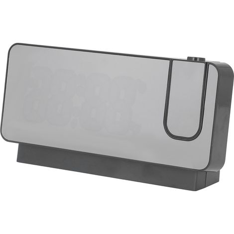 Réveil numérique avec projection rotative à 180°, affichage miroir LED à 4 niveaux de luminosité, idéal pour la maison, le bureau ou la chambre à coucher (lumière blanche). (1/5)
