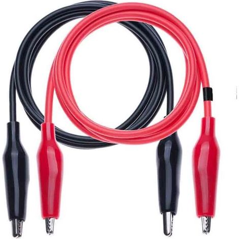 Pince crocodile isolée pour multimètre - FOLAYA - Double extrémité - Ouverture 10mm - Tension 30V/60V