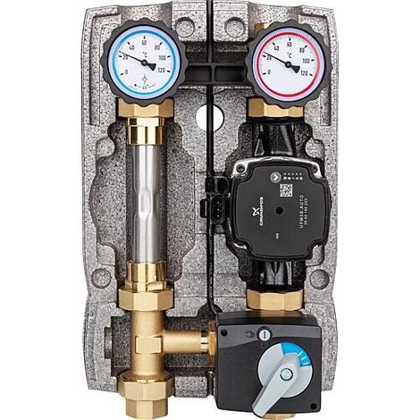 Kit de circuit de chauffage Easyflow DN25 (1") avec vanne mélangeuse à 3 voies et circuit de compteur de chaleur, pompe