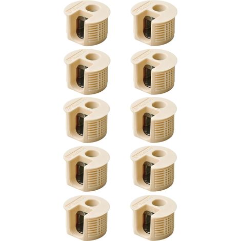 Cyclingcolors – Lot de 10 boîtiers excentriques 15mm – Assemblage plastique avec insert acier – Pour épaisseur bois 19mm – Connecteur meuble beige (1/2)