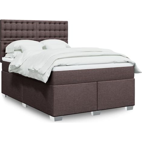 Boxspringbett mit Matratze Dunkelbraun 160x200 cm Stoff