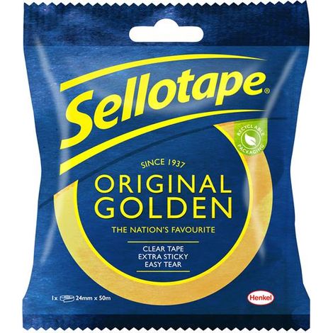 Sellotape 2928287 Original Golden Sticky Tape - 1 Roll 24mm x 50m SLT2928287 (1/5)