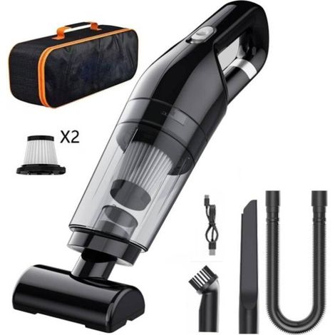 Aspirapolvere portatile senza fili per auto, 100 W, 1000 Pa - Nero (1/4)