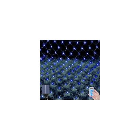 198 LED Solar-Lichterkette für den Außenbereich, 2 x 3 m wasserdichte Lichterketten mit 8 Modi, Fernbedienung, Lichternetz für Weihnachten, Büsche, Zäune, Gärten, Terrassen