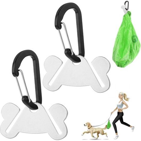 Kotbeutelhalter 2er Pack Hundekotbeutelhalter Freihändiger Tragegriff für Hundekotbeutel Gürtelentspanner Zubehör (Schwarz) (1/5)
