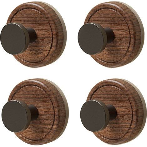 Set mit 4 Saugnapfhaken aus Holz, Rattanhaken für Hintertüren, hohe Tragfähigkeit, geeignet für Glasfenster in Wohnungen, kein Bohren zur Montage erforderlich.