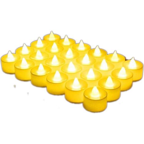 24 candele LED con fiamma tremolante, candele elettriche per Natale, albero di Natale, Pasqua, matrimoni, fuoco rosso (1/5)