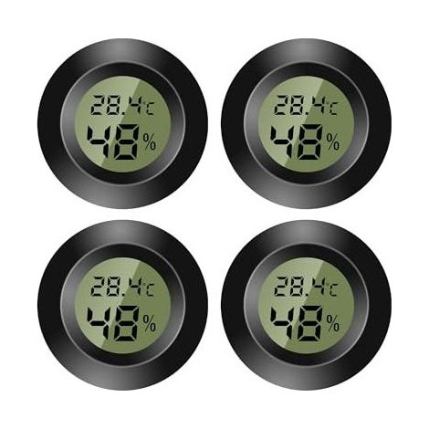 Thermomètre Hygromètre Digital LCD Mini, Surveillance Température Humidité Intérieur Extérieur, Affichage Celsius/Fahrenheit, Idéal pour Cave à Vin, Chambre Bébé et Humidificateur (1/4)