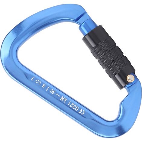 Outdoor-D-förmiger Karabiner mit automatischer Verriegelung und Sicherheitsschnalle für Camping und Klettern (Blau) (1/5)