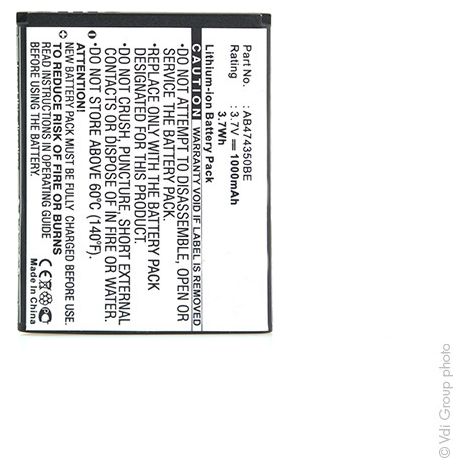 NX - Batterie téléphone, smartphone, GSM pour Samsung 3.7V 1000mAh - AB474350BEAA1Q525W